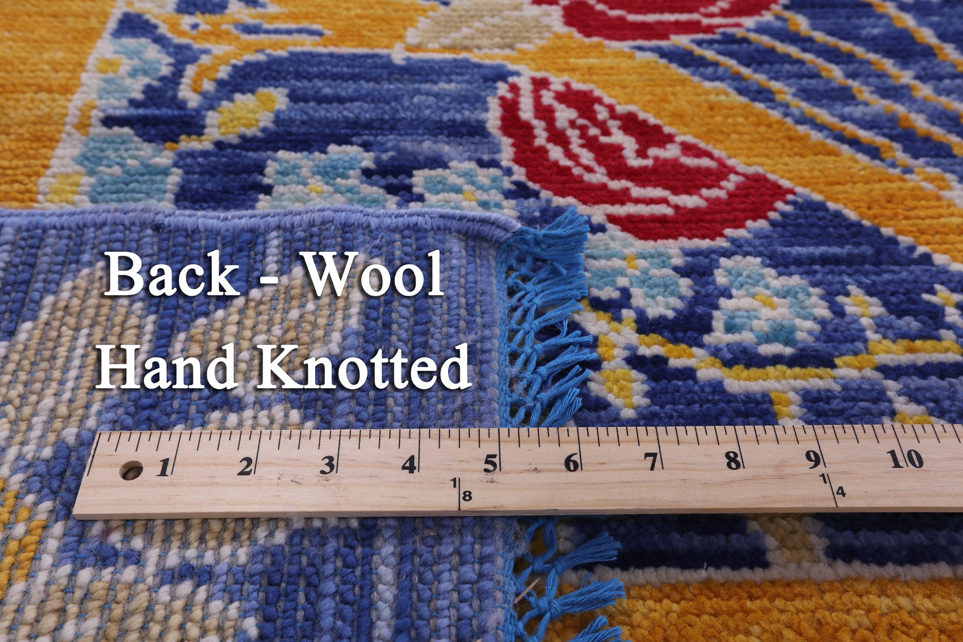 Blue William Morris Hand Knotted Wool Rug - 12' 0" X 15' 0" - Golden Nile