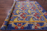 Blue William Morris Hand Knotted Wool Rug - 12' 0" X 15' 0" - Golden Nile
