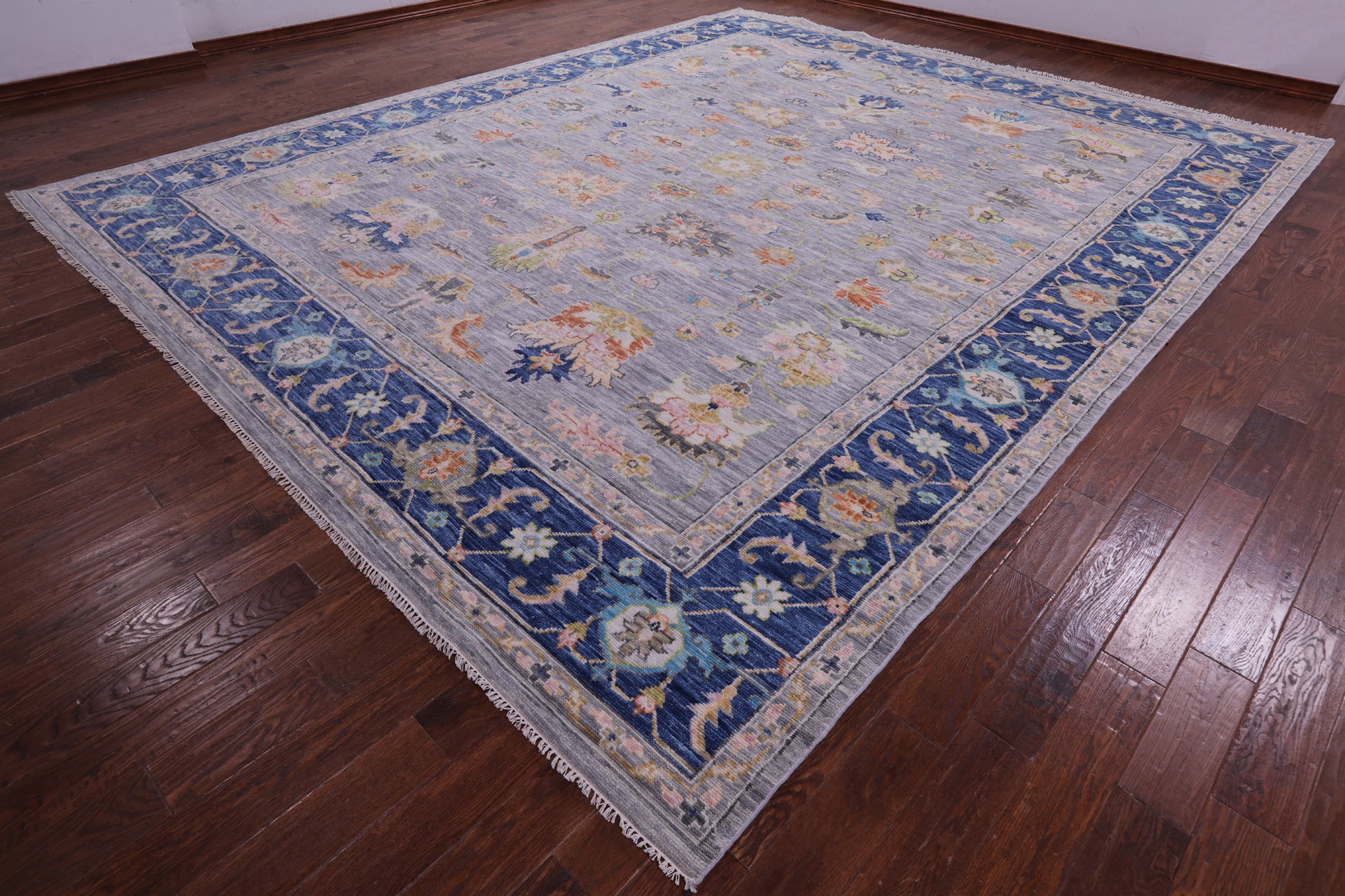 Grey Heriz Serapi Hand Knotted Wool Rug - 12' 2" X 14' 10" - Golden Nile