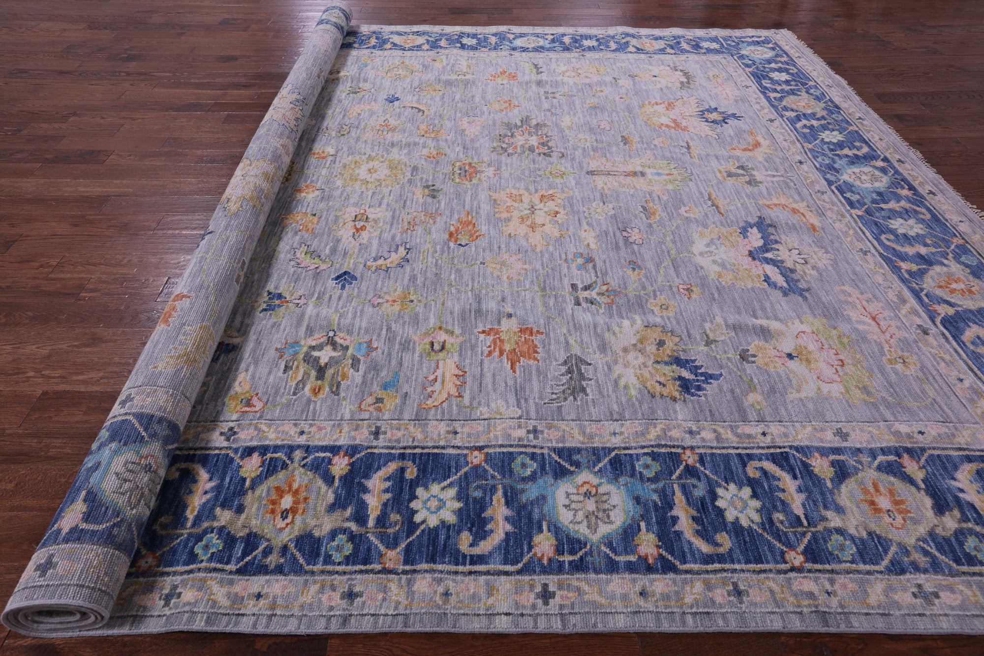 Grey Heriz Serapi Hand Knotted Wool Rug - 12' 2" X 14' 10" - Golden Nile