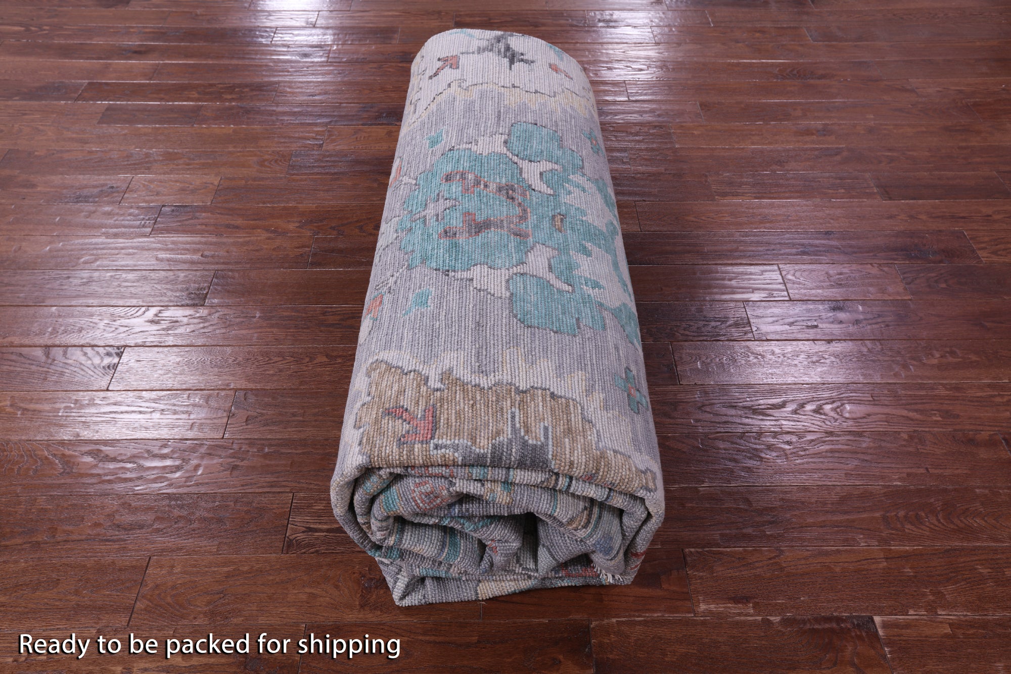 Grey Turkish Oushak Hand Knotted Wool Rug - 12' 4" X 14' 11" - Golden Nile