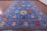 Blue Turkish Oushak Handmade Wool Rug - 12' 3" X 18' 1" - Golden Nile