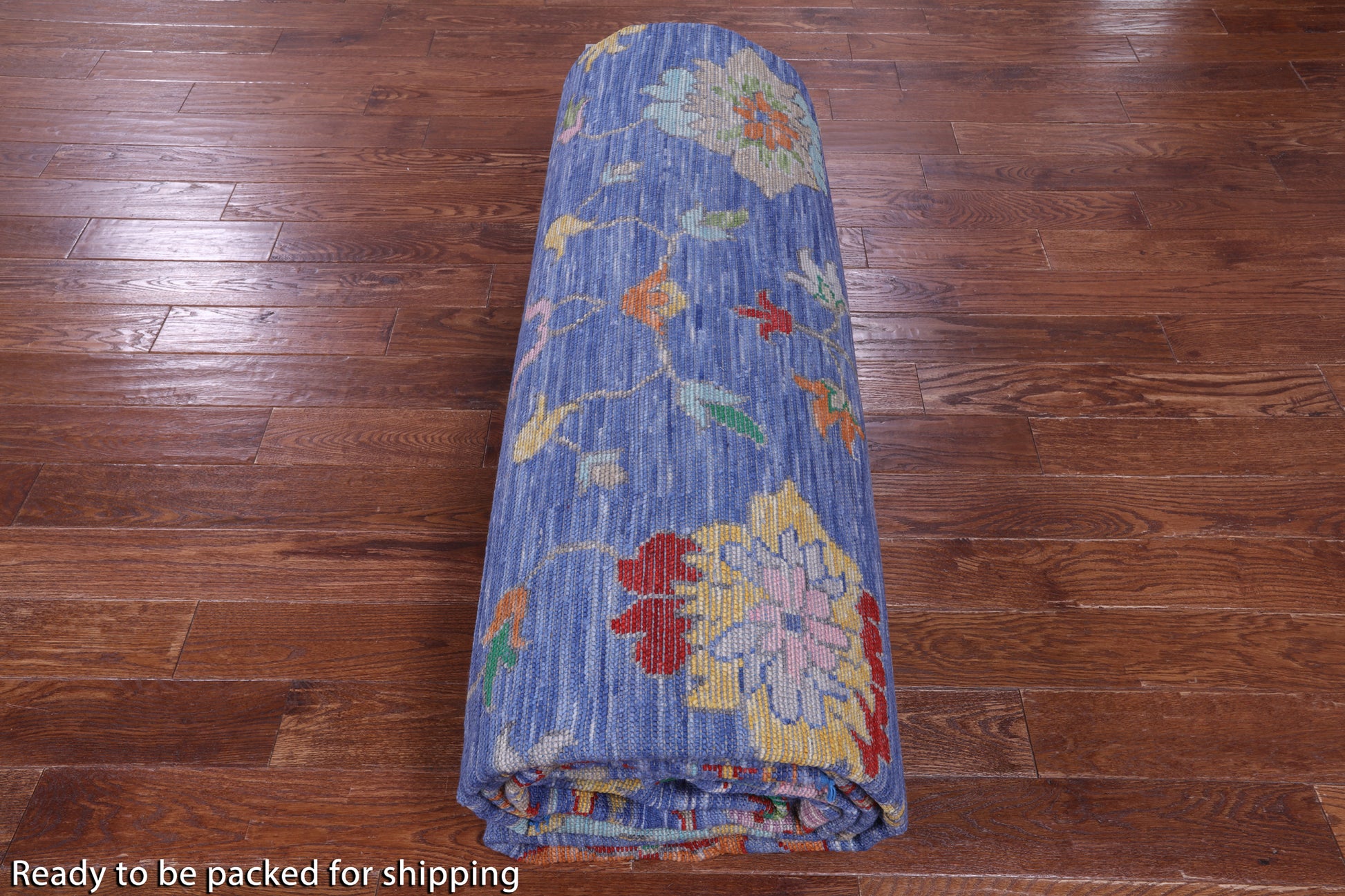 Blue Turkish Oushak Handmade Wool Rug - 12' 3" X 18' 1" - Golden Nile