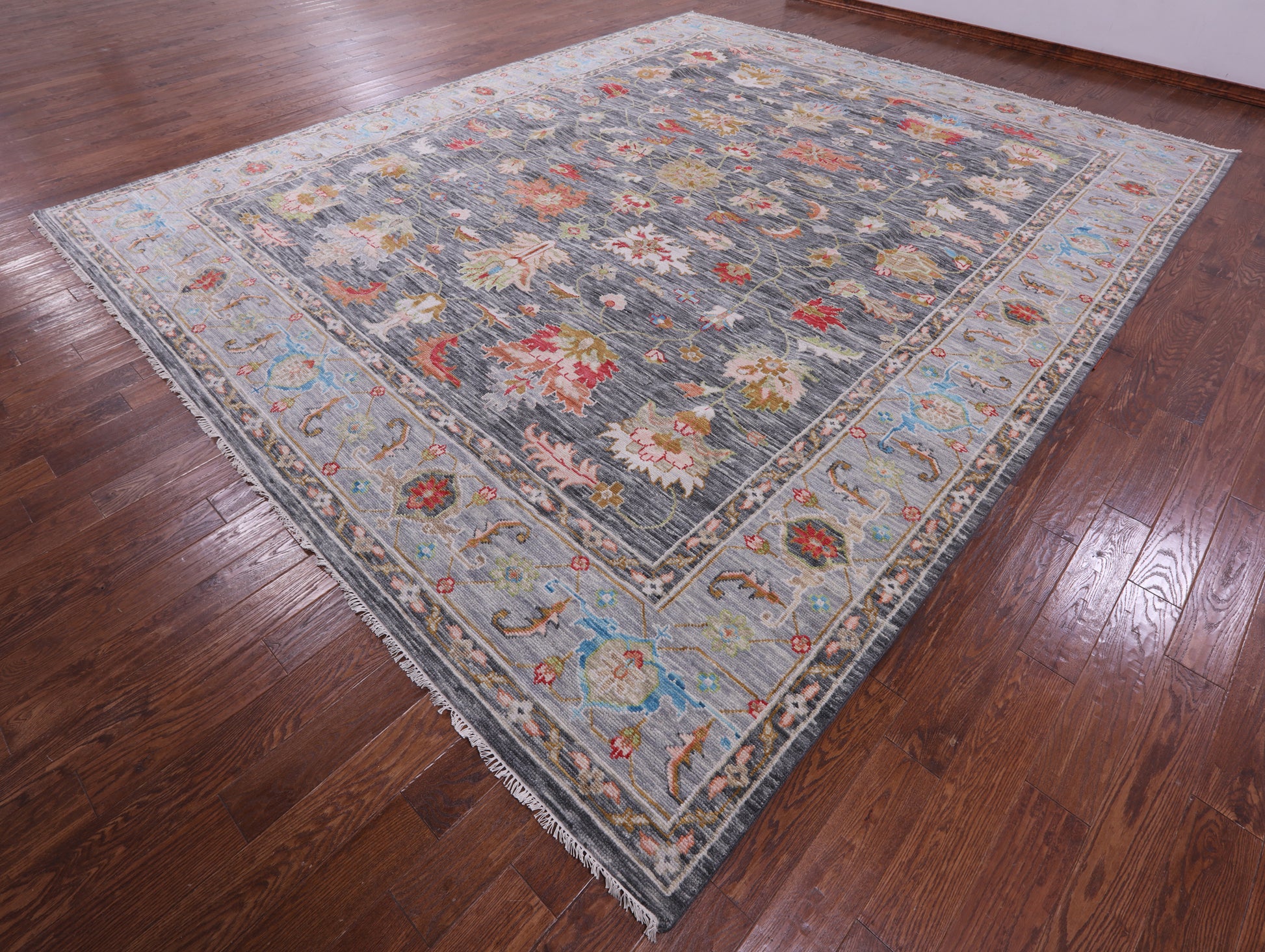Grey Heriz Serapi Hand Knotted Wool Rug - 12' 3" X 14' 10" - Golden Nile