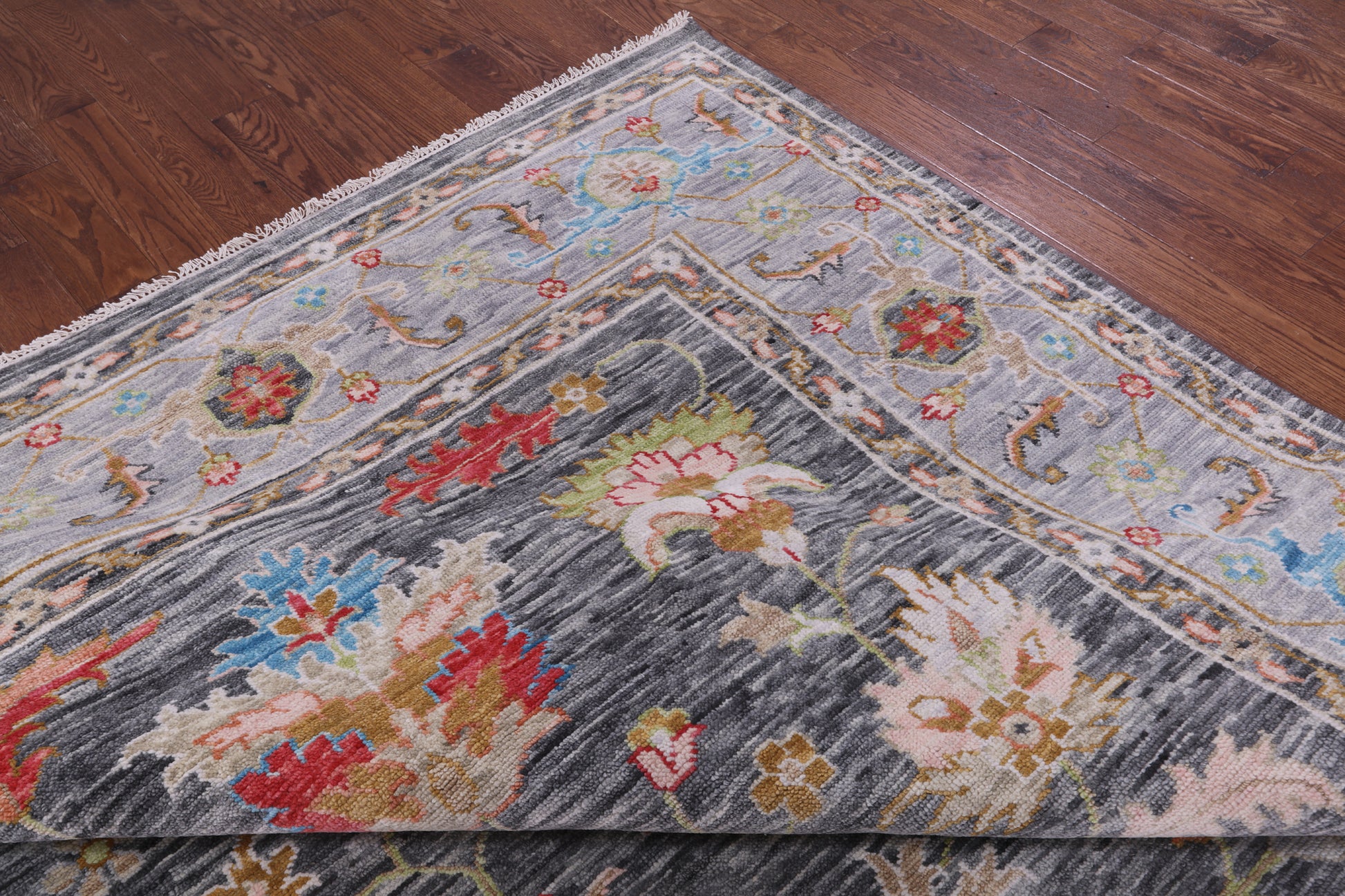 Grey Heriz Serapi Hand Knotted Wool Rug - 12' 3" X 14' 10" - Golden Nile
