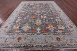 Grey Heriz Serapi Hand Knotted Wool Rug - 12' 3" X 14' 10" - Golden Nile