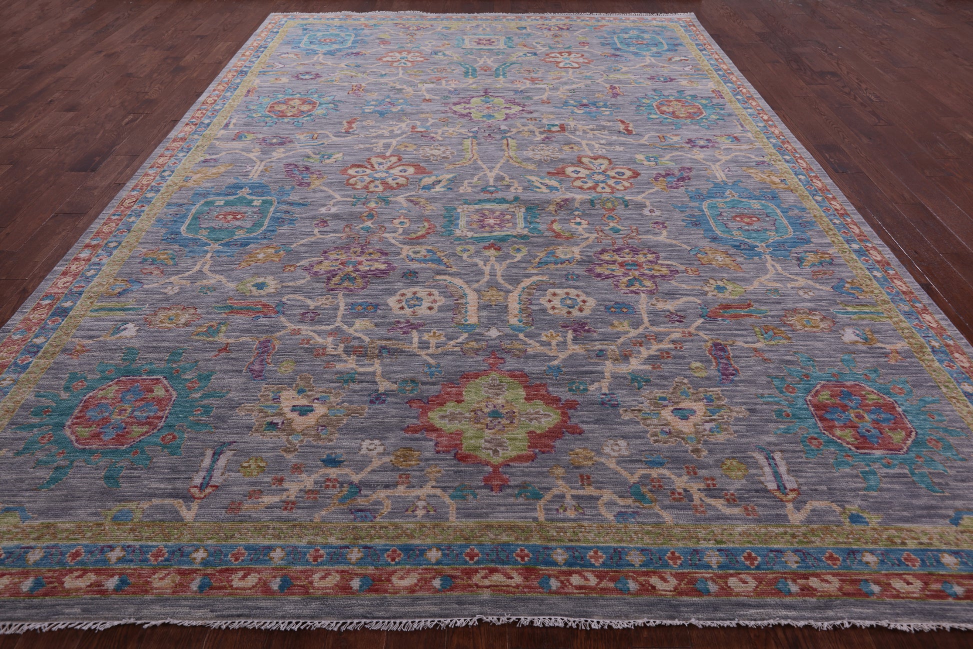Grey Heriz Serapi Hand Knotted Wool Rug - 10' 1" X 14' 0" - Golden Nile