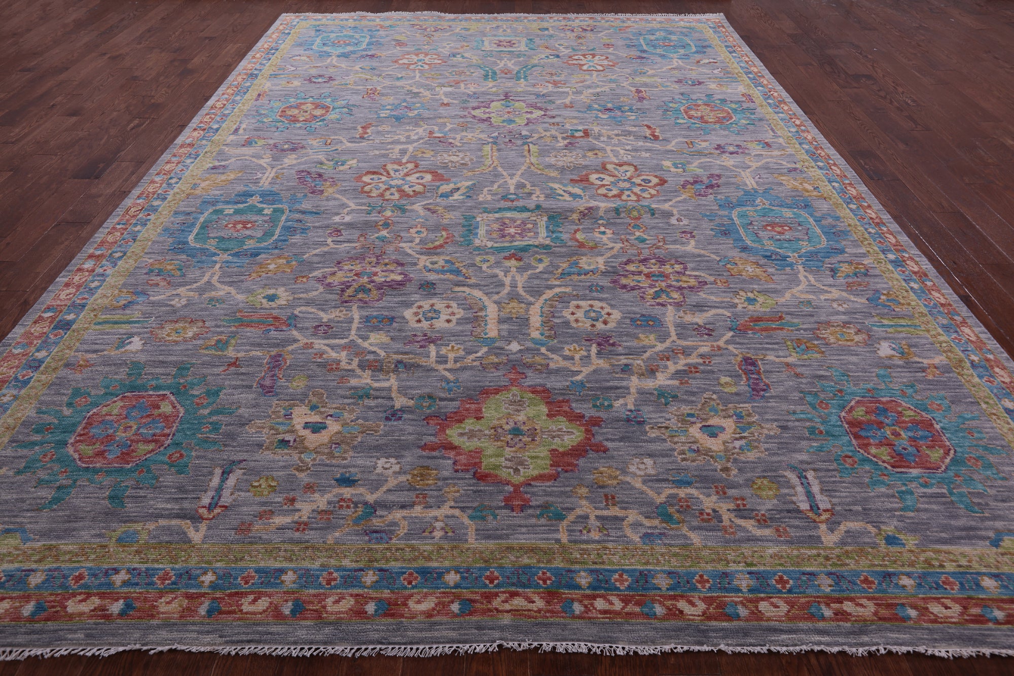 Grey Heriz Serapi Hand Knotted Wool Rug - 10' 1" X 14' 0" - Golden Nile
