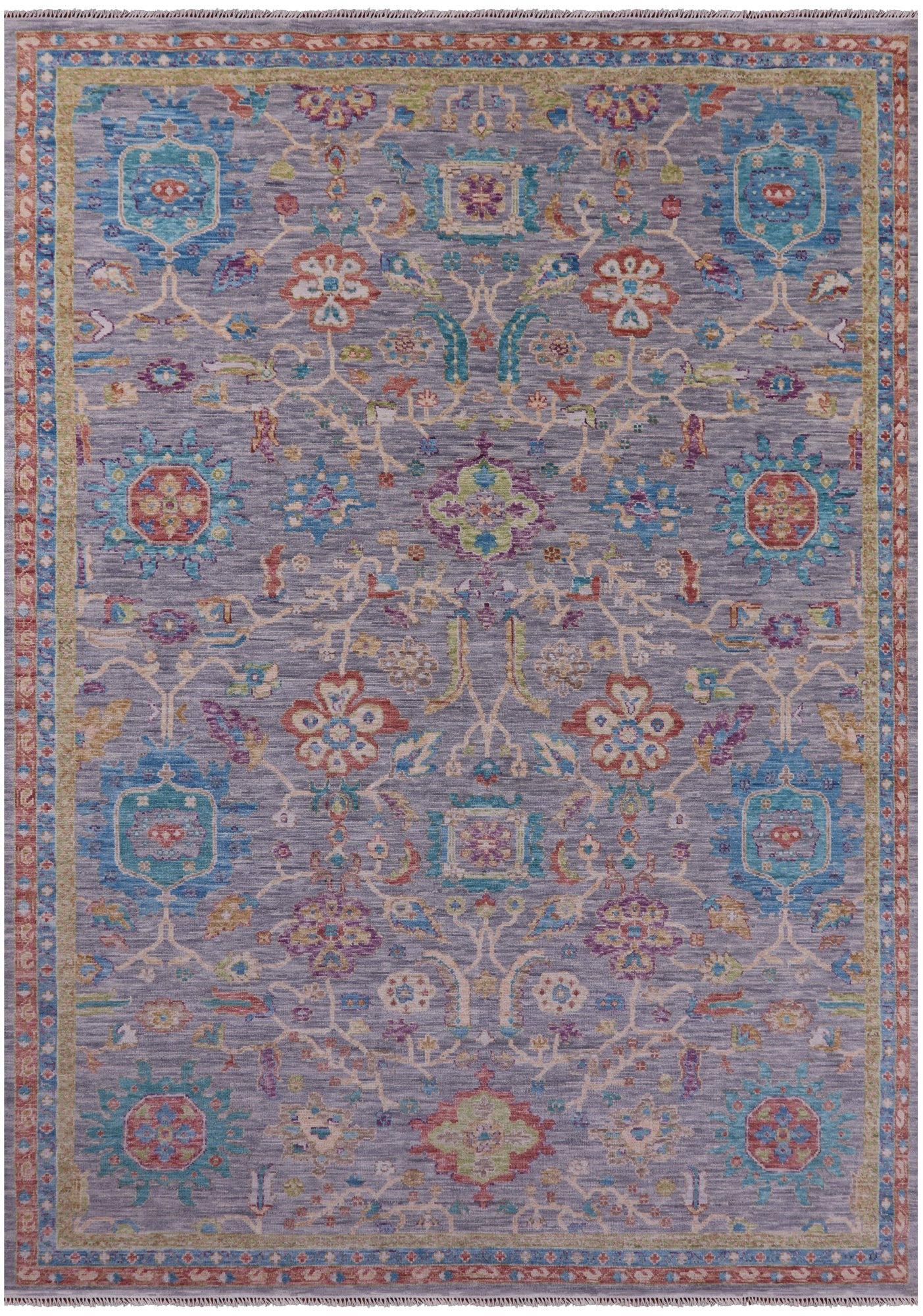 Grey Heriz Serapi Hand Knotted Wool Rug - 10' 1" X 14' 0" - Golden Nile