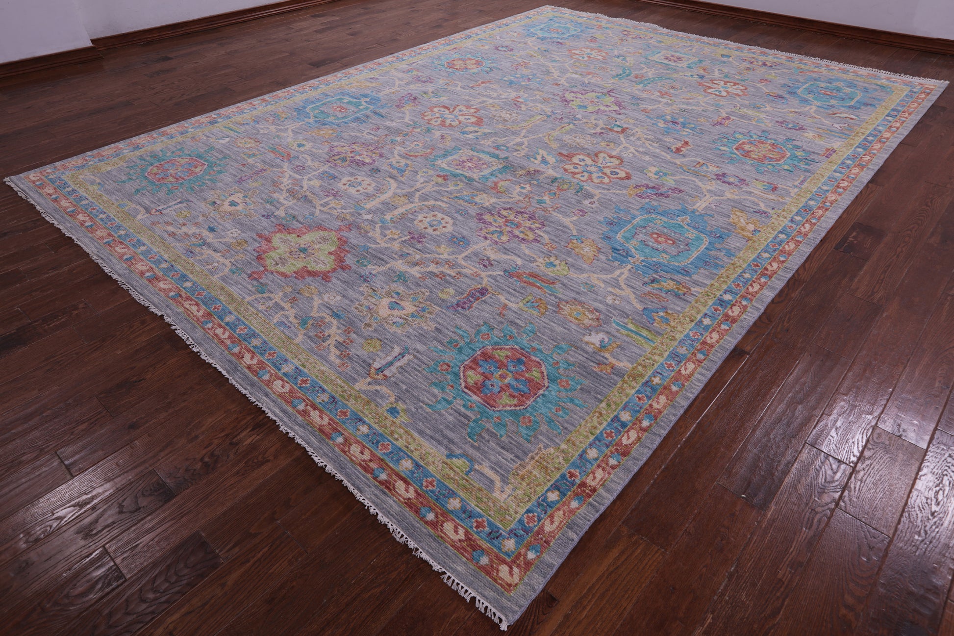 Grey Heriz Serapi Hand Knotted Wool Rug - 10' 1" X 14' 0" - Golden Nile