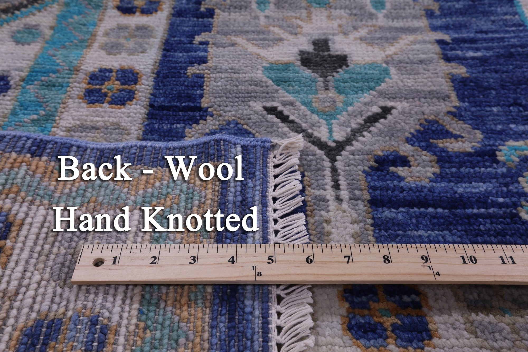 Blue Kazak Hand Knotted Wool Rug - 10' 1" X 13' 11" - Golden Nile