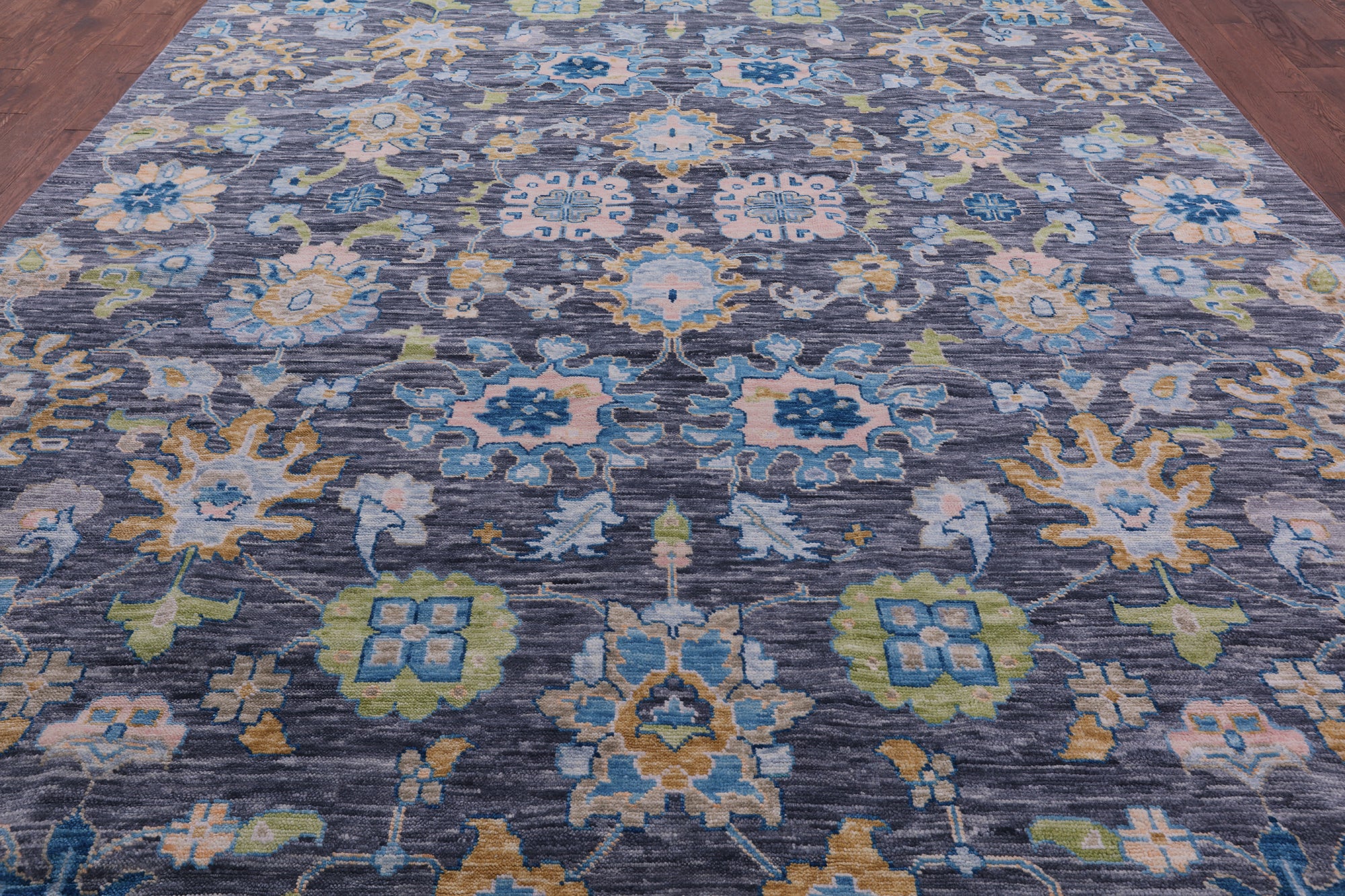 Grey Turkish Oushak Hand Knotted Wool Rug - 10' 1" X 14' 1" - Golden Nile