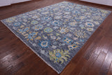 Grey Turkish Oushak Hand Knotted Wool Rug - 10' 1" X 14' 1" - Golden Nile