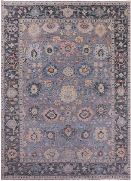 Grey Turkish Oushak Hand Knotted Wool Rug - 10' 2" X 13' 11" - Golden Nile