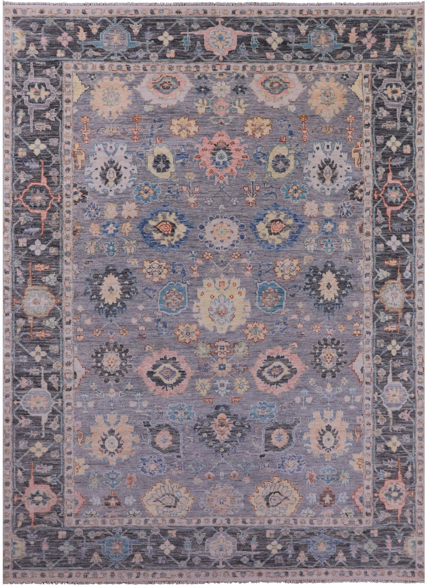 Grey Turkish Oushak Hand Knotted Wool Rug - 10' 2" X 13' 11" - Golden Nile