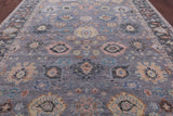 Grey Turkish Oushak Hand Knotted Wool Rug - 10' 2" X 13' 11" - Golden Nile