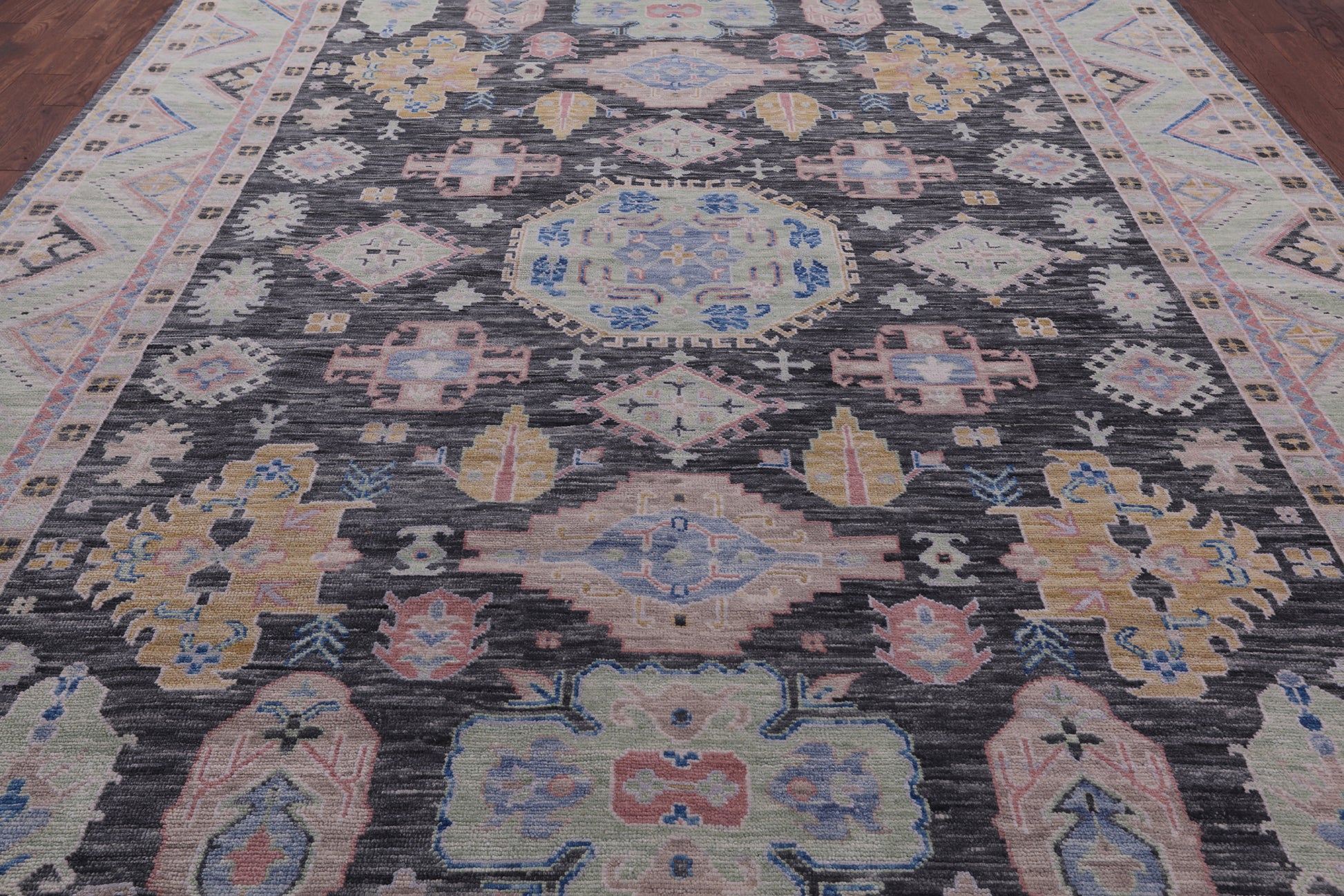 Grey Kazak Handmade Wool Rug - 10' 0" X 14' 0" - Golden Nile