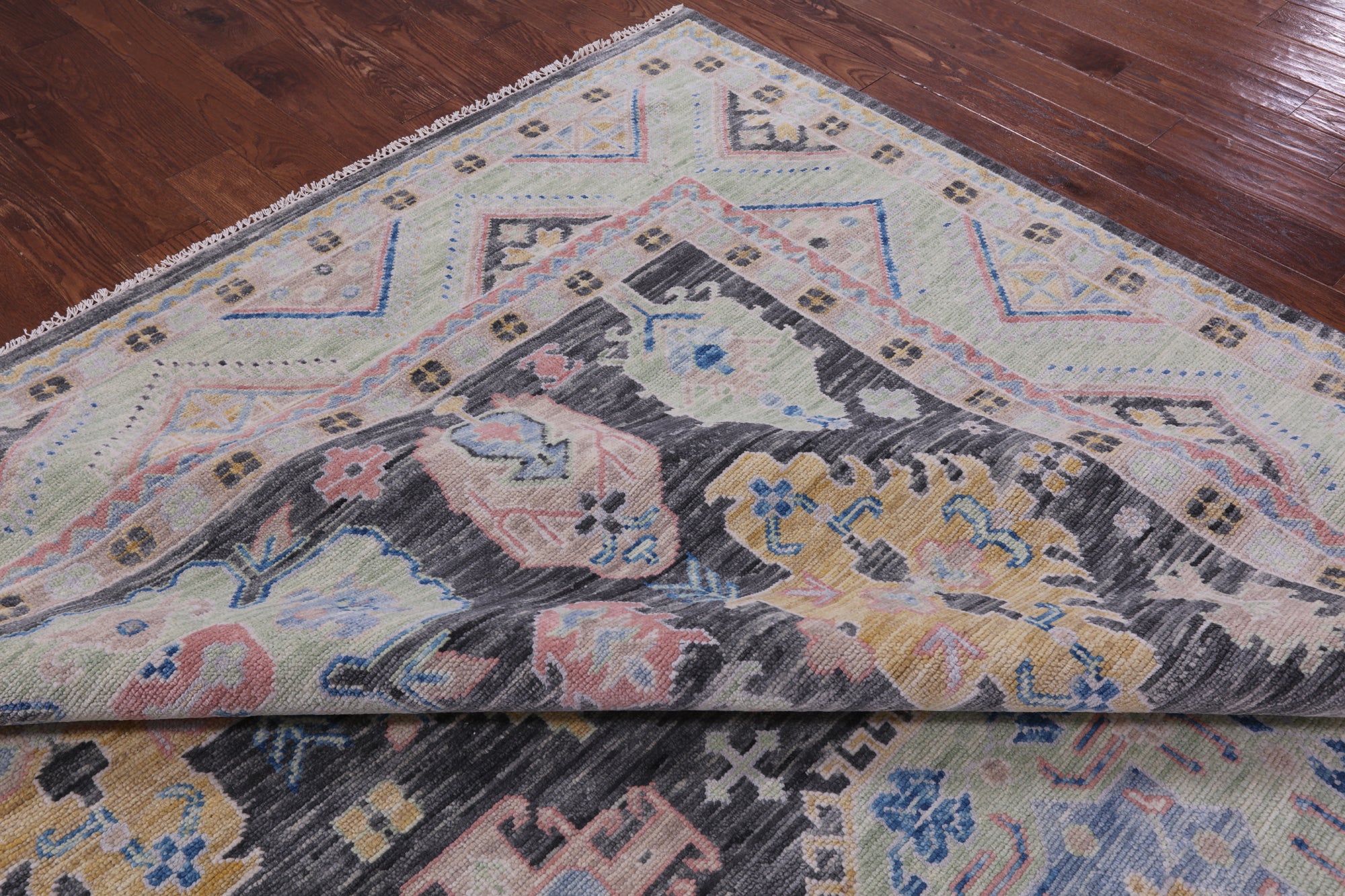 Grey Kazak Handmade Wool Rug - 10' 0" X 14' 0" - Golden Nile
