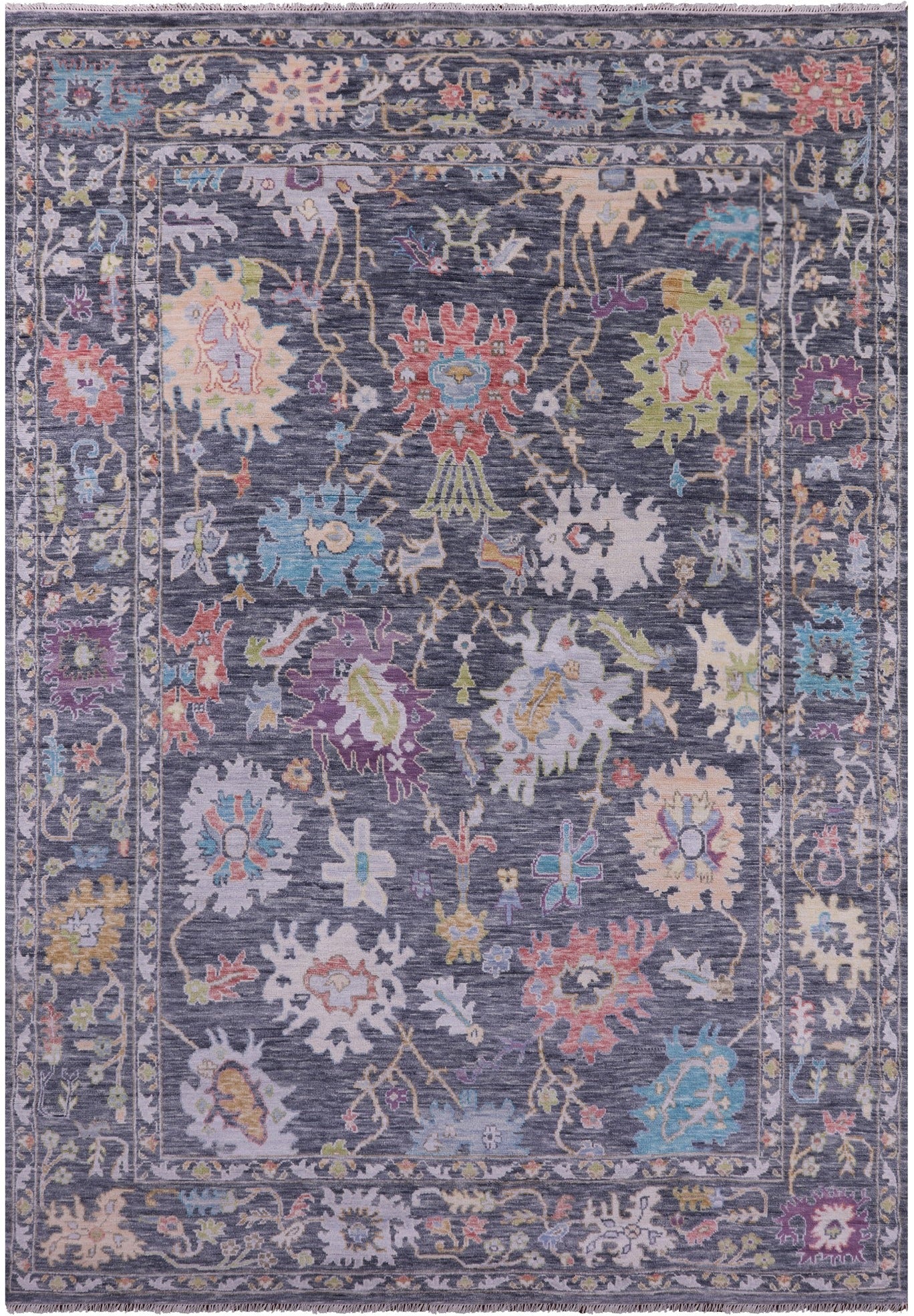 Grey Turkish Oushak Handmade Wool Rug - 9' 10" X 14' 0" - Golden Nile