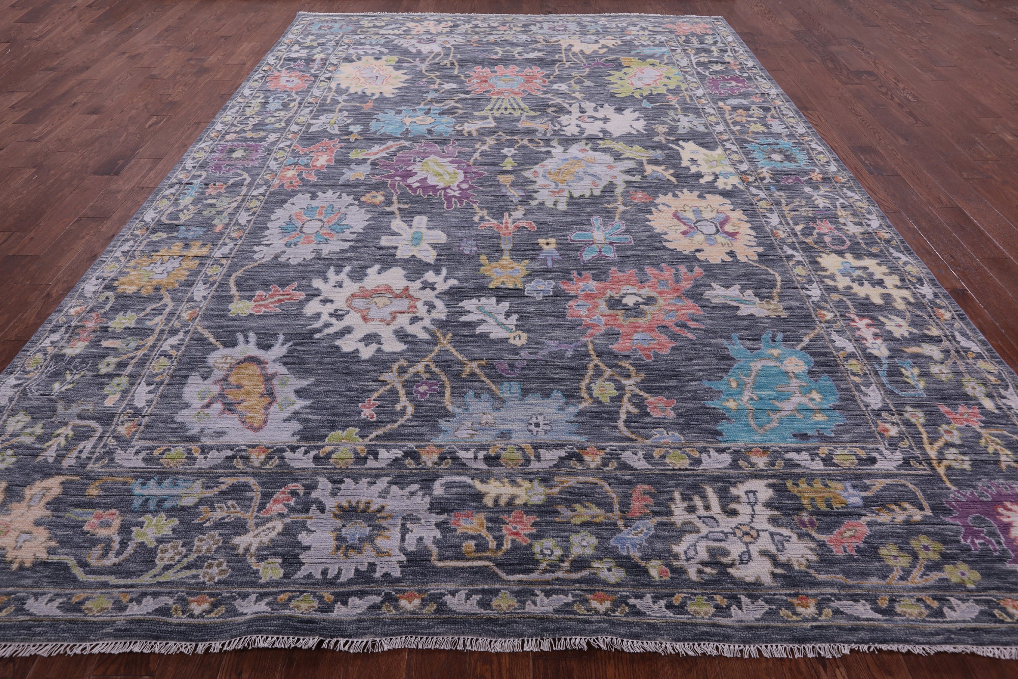 Grey Turkish Oushak Handmade Wool Rug - 9' 10" X 14' 0" - Golden Nile