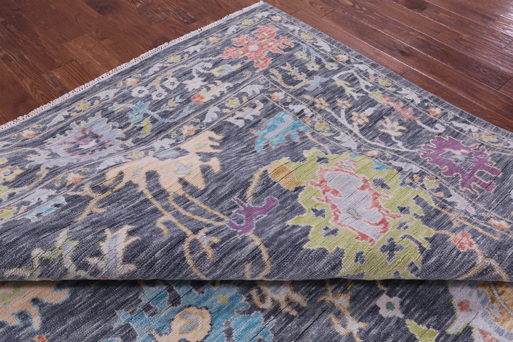 Grey Turkish Oushak Handmade Wool Rug - 9' 10" X 14' 0" - Golden Nile