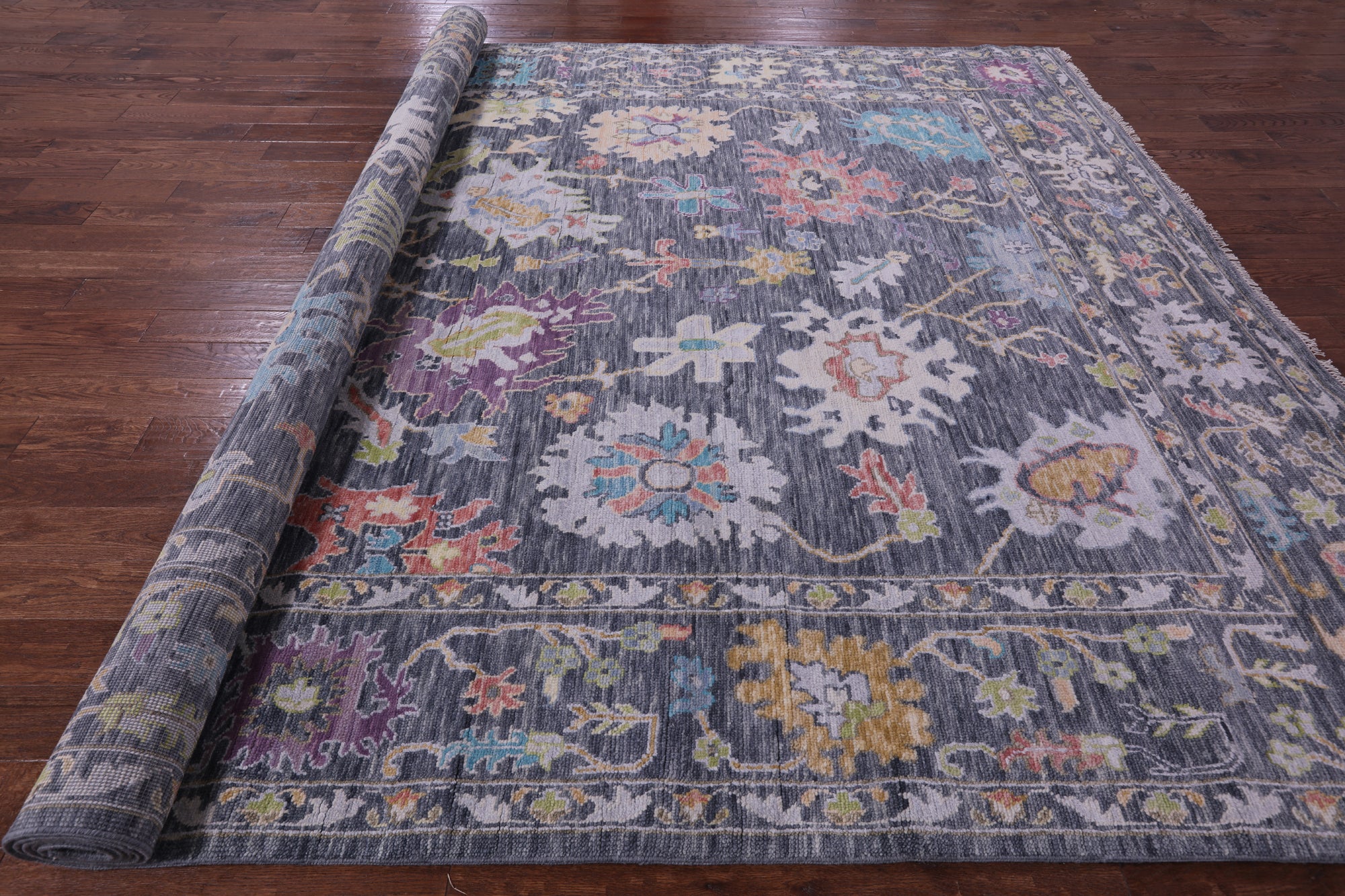 Grey Turkish Oushak Handmade Wool Rug - 9' 10" X 14' 0" - Golden Nile