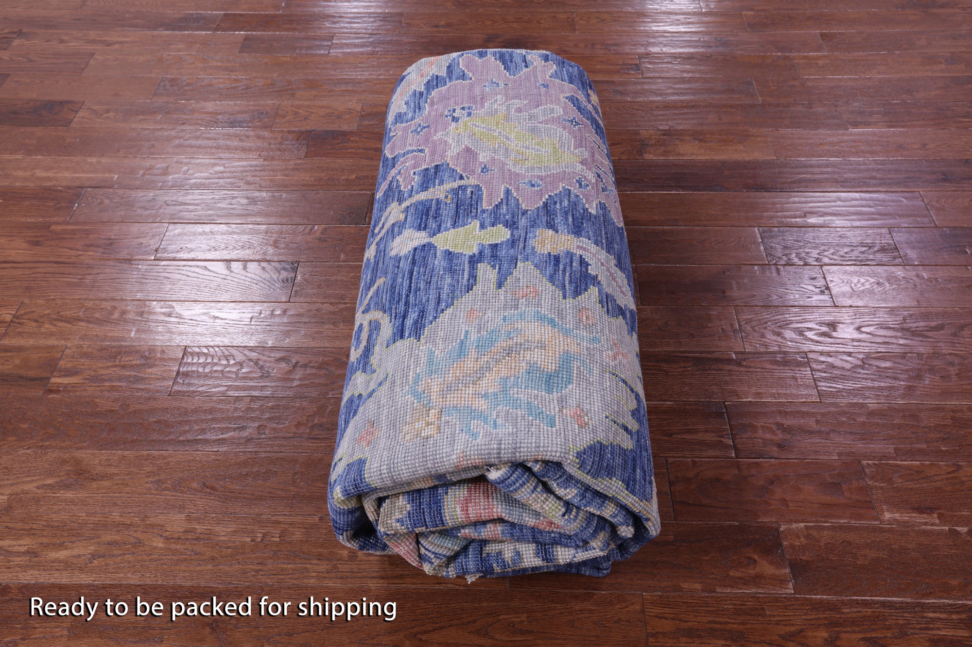 Blue Turkish Oushak Hand Knotted Wool Rug - 9' 9" X 13' 11" - Golden Nile