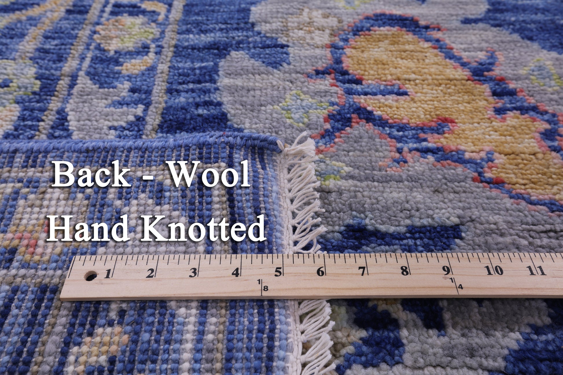 Blue Turkish Oushak Hand Knotted Wool Rug - 9' 9" X 13' 11" - Golden Nile