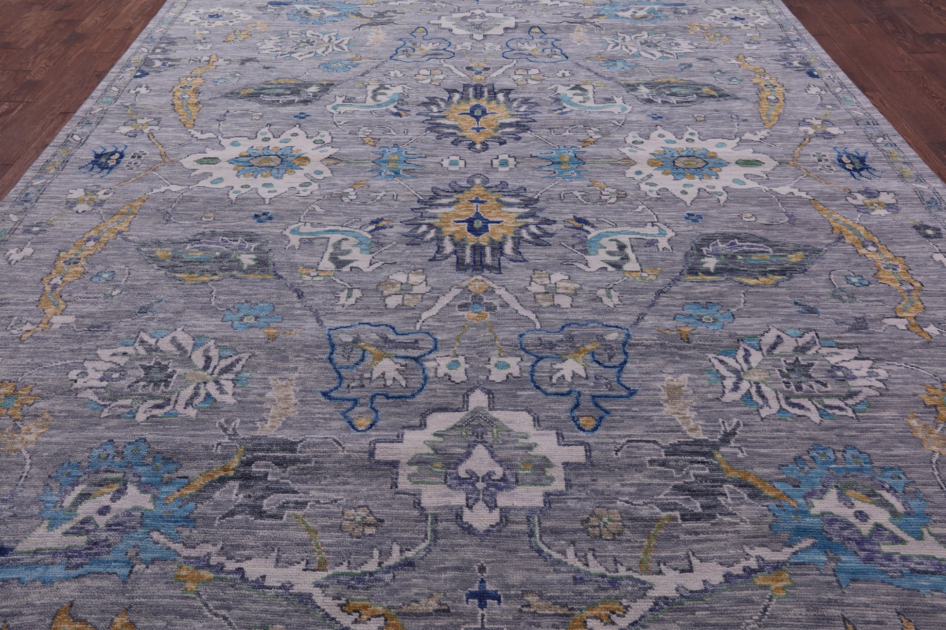 Grey Persian Tabriz Hand Knotted Wool Rug - 10' 0" X 13' 9" - Golden Nile