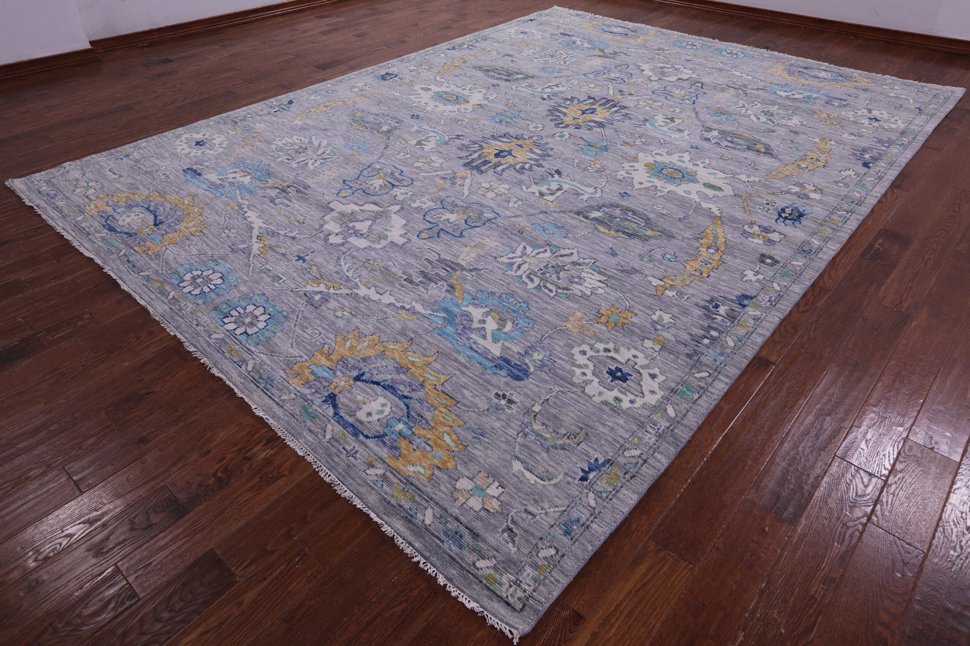 Grey Persian Tabriz Hand Knotted Wool Rug - 10' 0" X 13' 9" - Golden Nile
