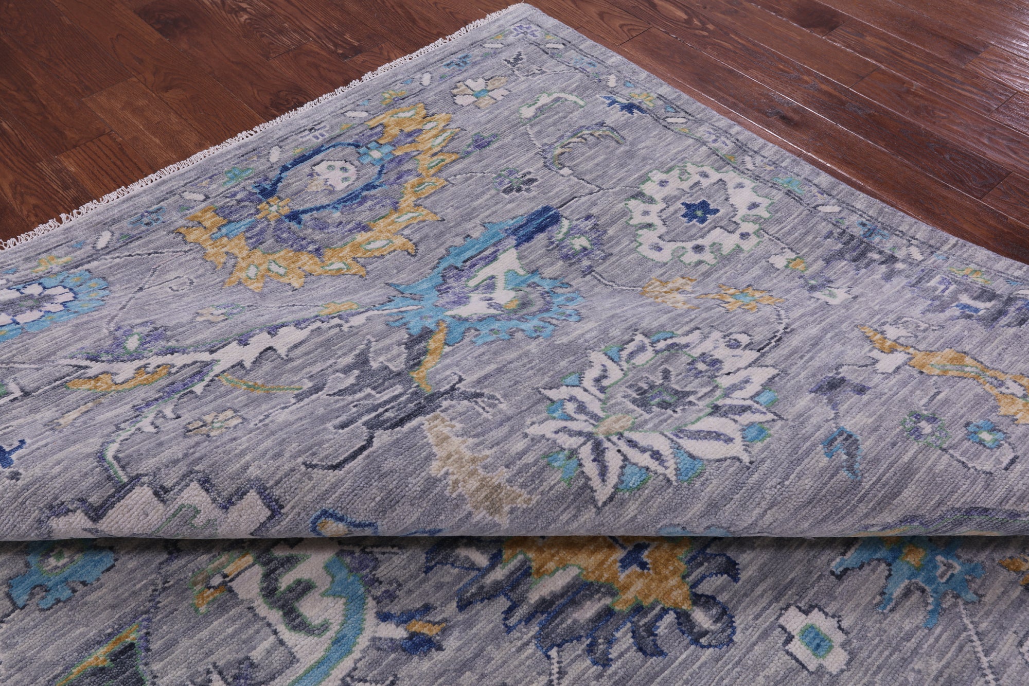 Grey Persian Tabriz Hand Knotted Wool Rug - 10' 0" X 13' 9" - Golden Nile