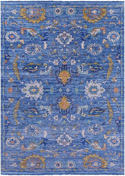 Blue Persian Tabriz Hand Knotted Wool Rug - 10' 2" X 13' 9" - Golden Nile