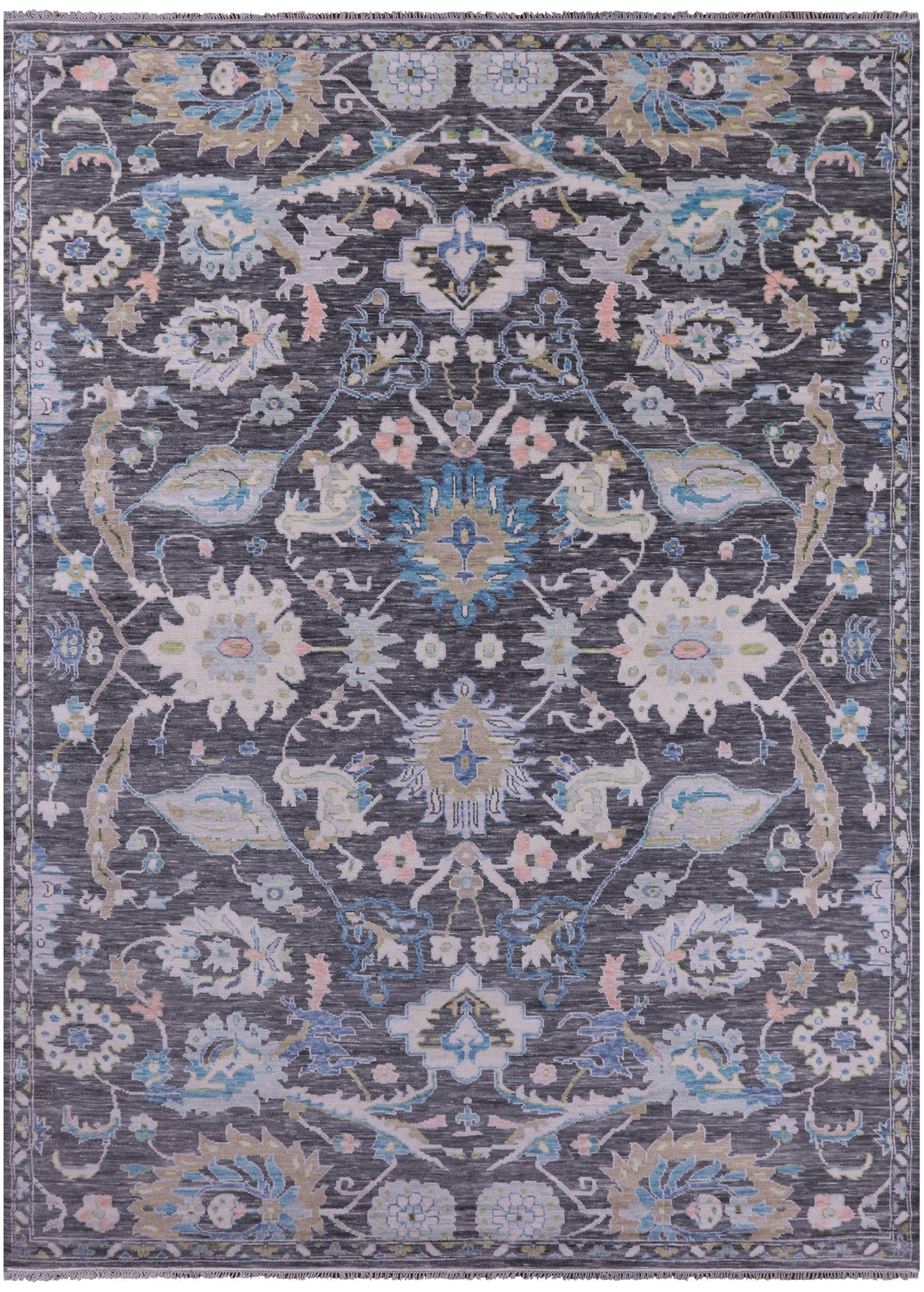 Grey Persian Tabriz Hand Knotted Wool Rug - 10' 3" X 13' 11" - Golden Nile