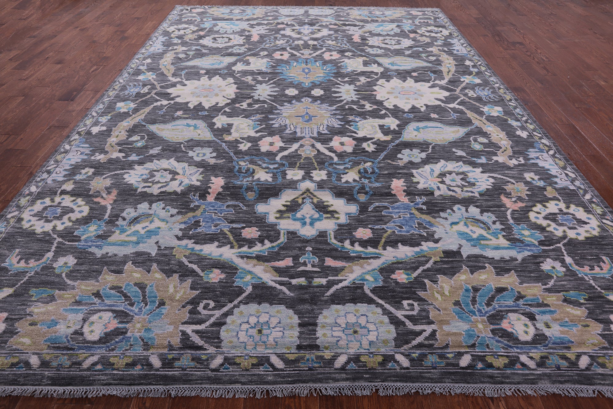 Grey Persian Tabriz Hand Knotted Wool Rug - 10' 3" X 13' 11" - Golden Nile