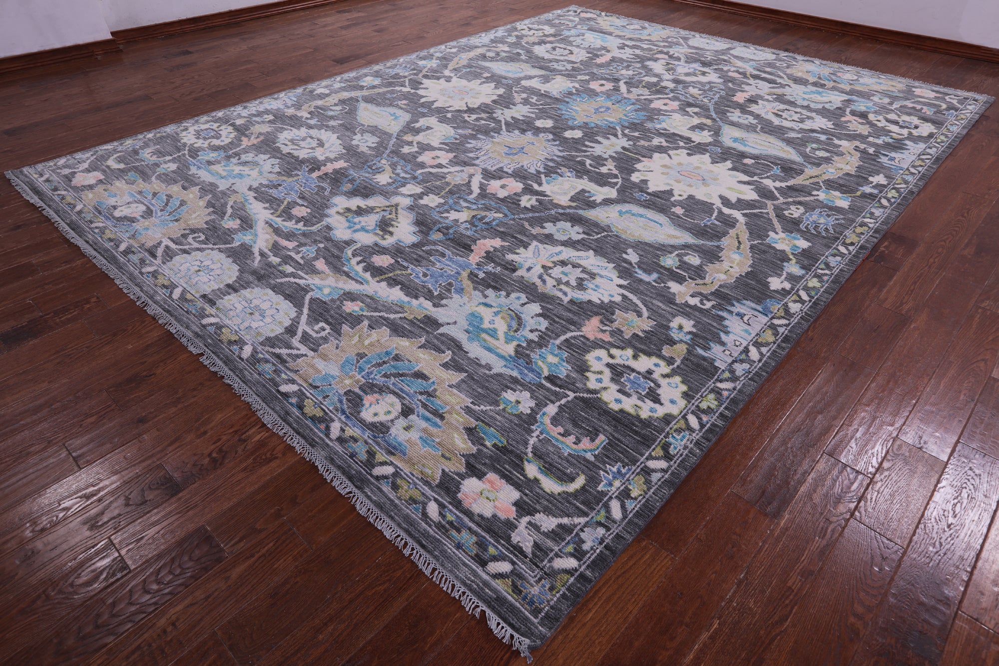 Grey Persian Tabriz Hand Knotted Wool Rug - 10' 3" X 13' 11" - Golden Nile