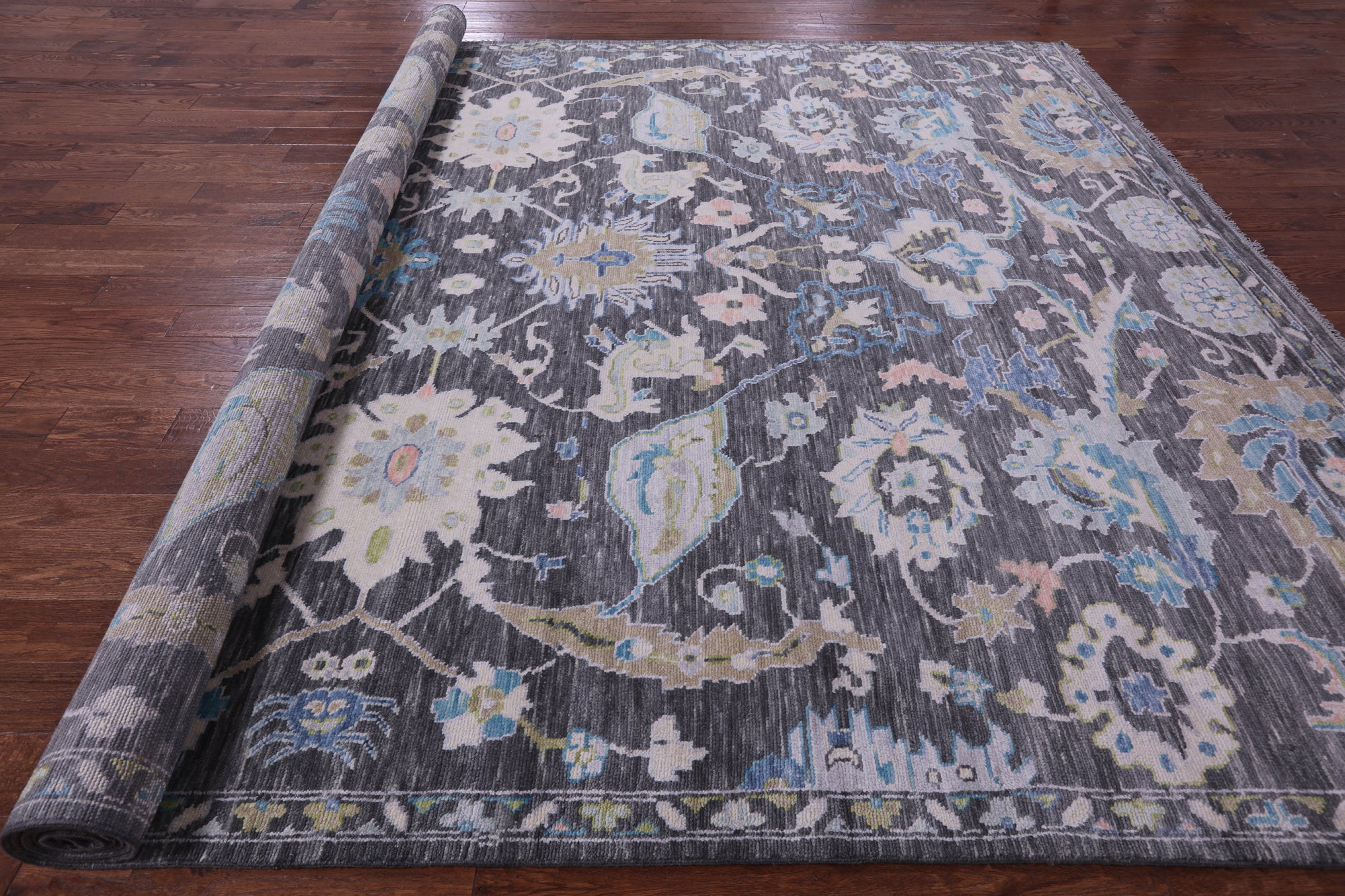 Grey Persian Tabriz Hand Knotted Wool Rug - 10' 3" X 13' 11" - Golden Nile