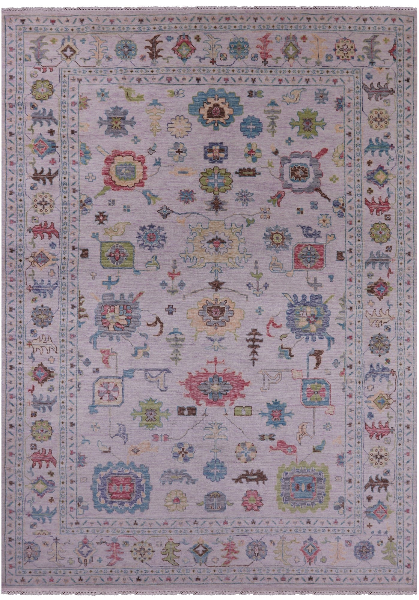 Grey Turkish Oushak Hand Knotted Wool Rug - 10' 2" X 14' 1" - Golden Nile