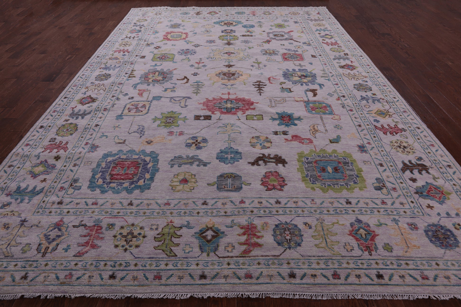 Grey Turkish Oushak Hand Knotted Wool Rug - 10' 2" X 14' 1" - Golden Nile
