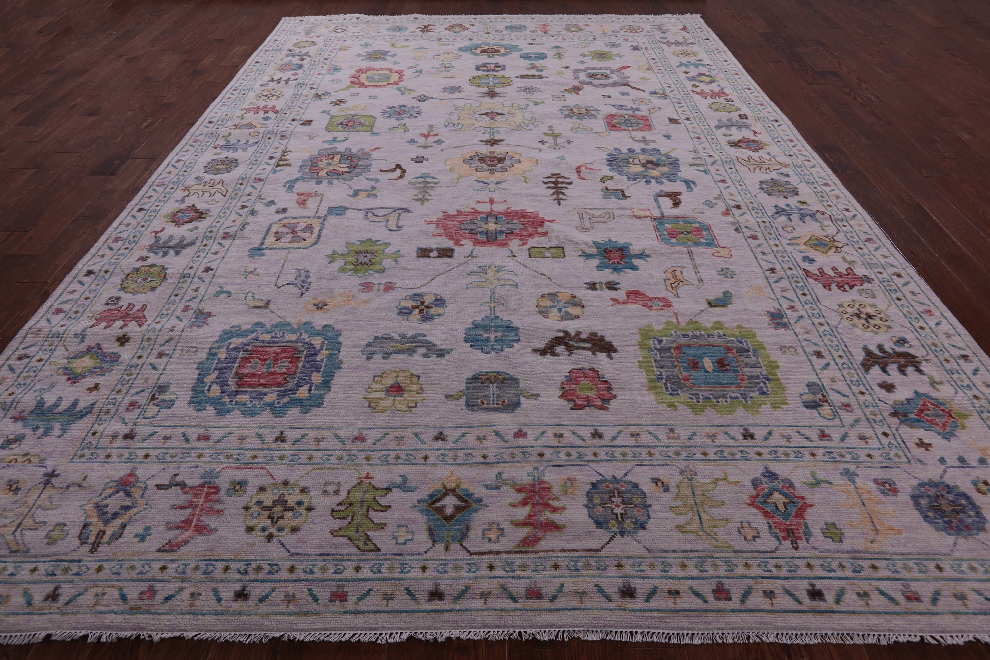 Grey Turkish Oushak Hand Knotted Wool Rug - 10' 2" X 14' 1" - Golden Nile