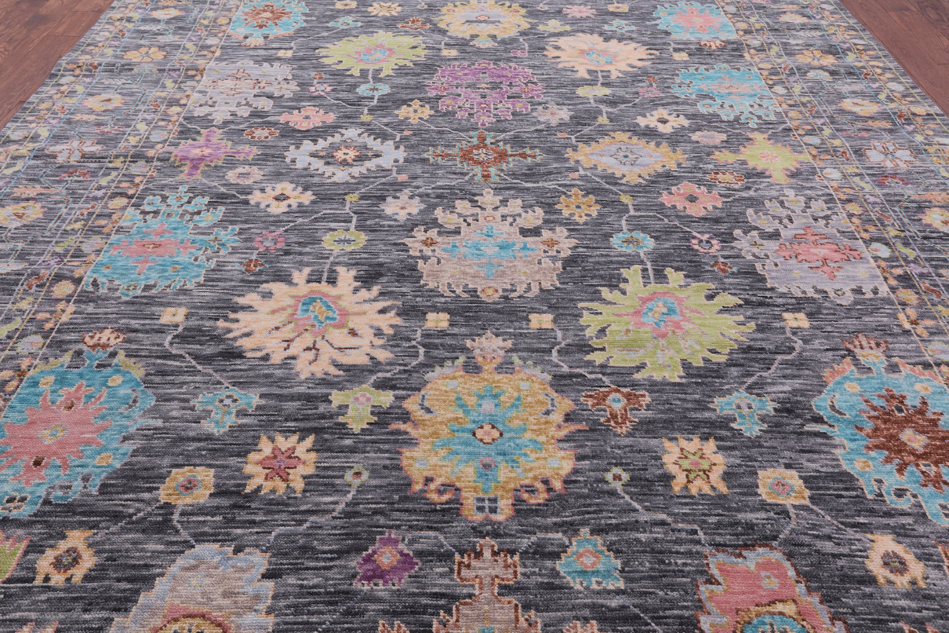 Grey Turkish Oushak Hand Knotted Wool Rug - 10' 3" X 13' 10" - Golden Nile