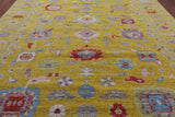 Gold Turkish Oushak Hand Knotted Wool Rug - 10' 3" X 14' 0" - Golden Nile