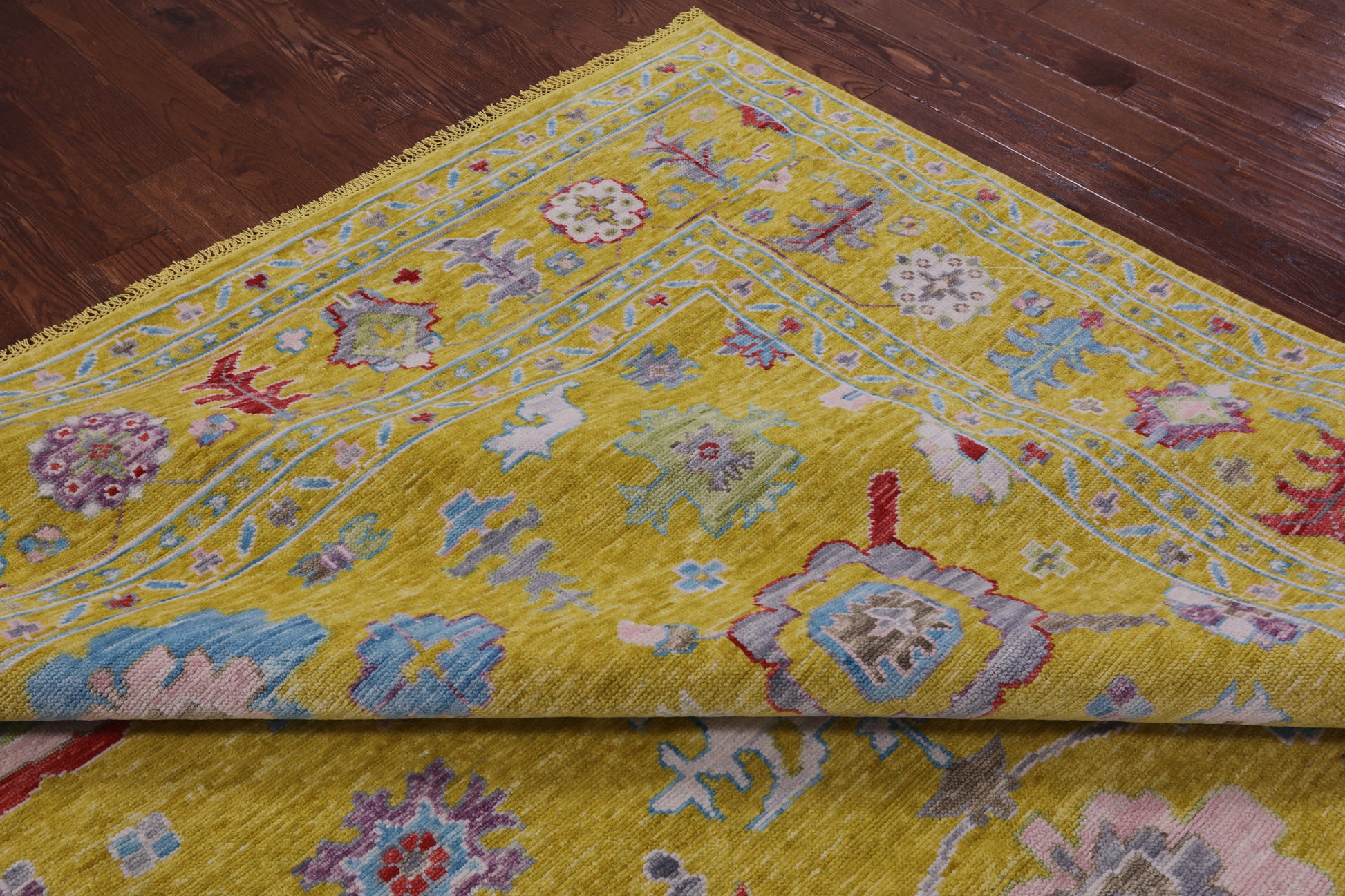 Gold Turkish Oushak Hand Knotted Wool Rug - 10' 3" X 14' 0" - Golden Nile