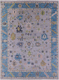 Grey Turkish Oushak Hand Knotted Wool Rug - 10' 1" X 13' 11" - Golden Nile