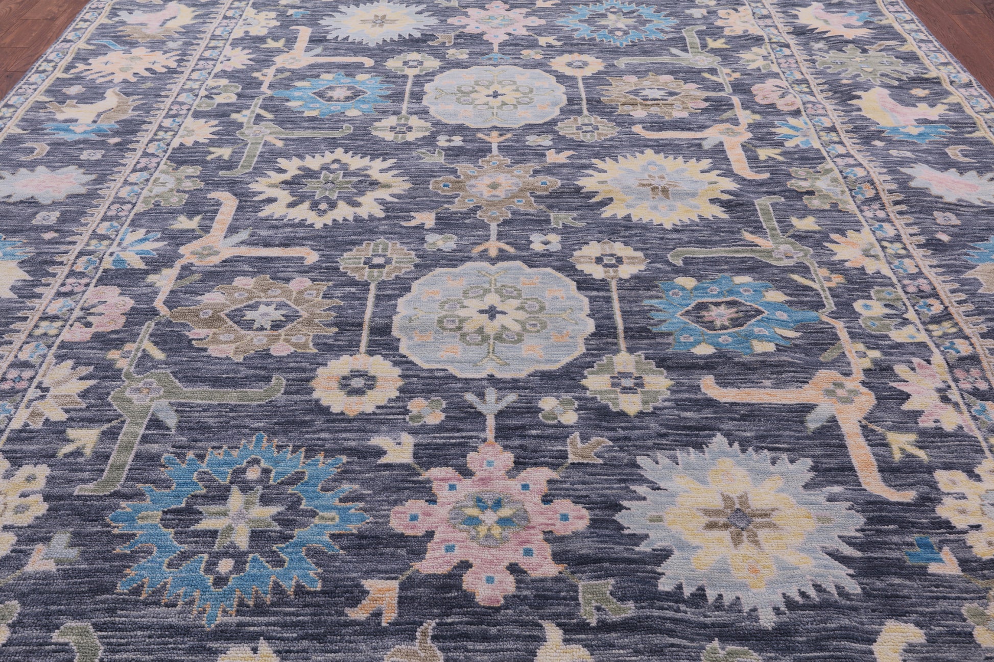 Grey Turkish Oushak Hand Knotted Wool Rug - 10' 3" X 13' 10" - Golden Nile