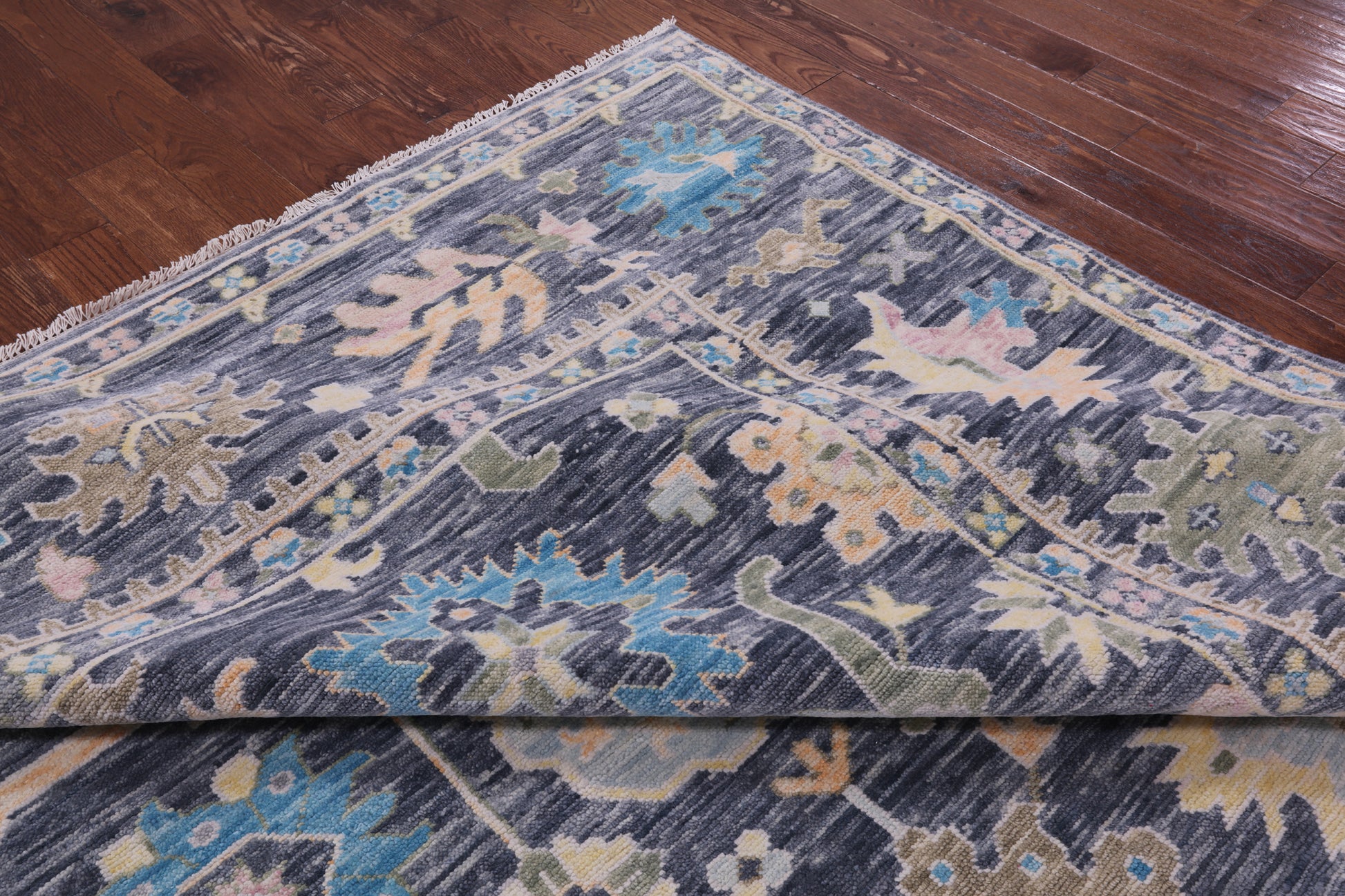 Grey Turkish Oushak Hand Knotted Wool Rug - 10' 3" X 13' 10" - Golden Nile