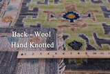 Grey Turkish Oushak Hand Knotted Wool Rug - 10' 2" X 13' 10" - Golden Nile