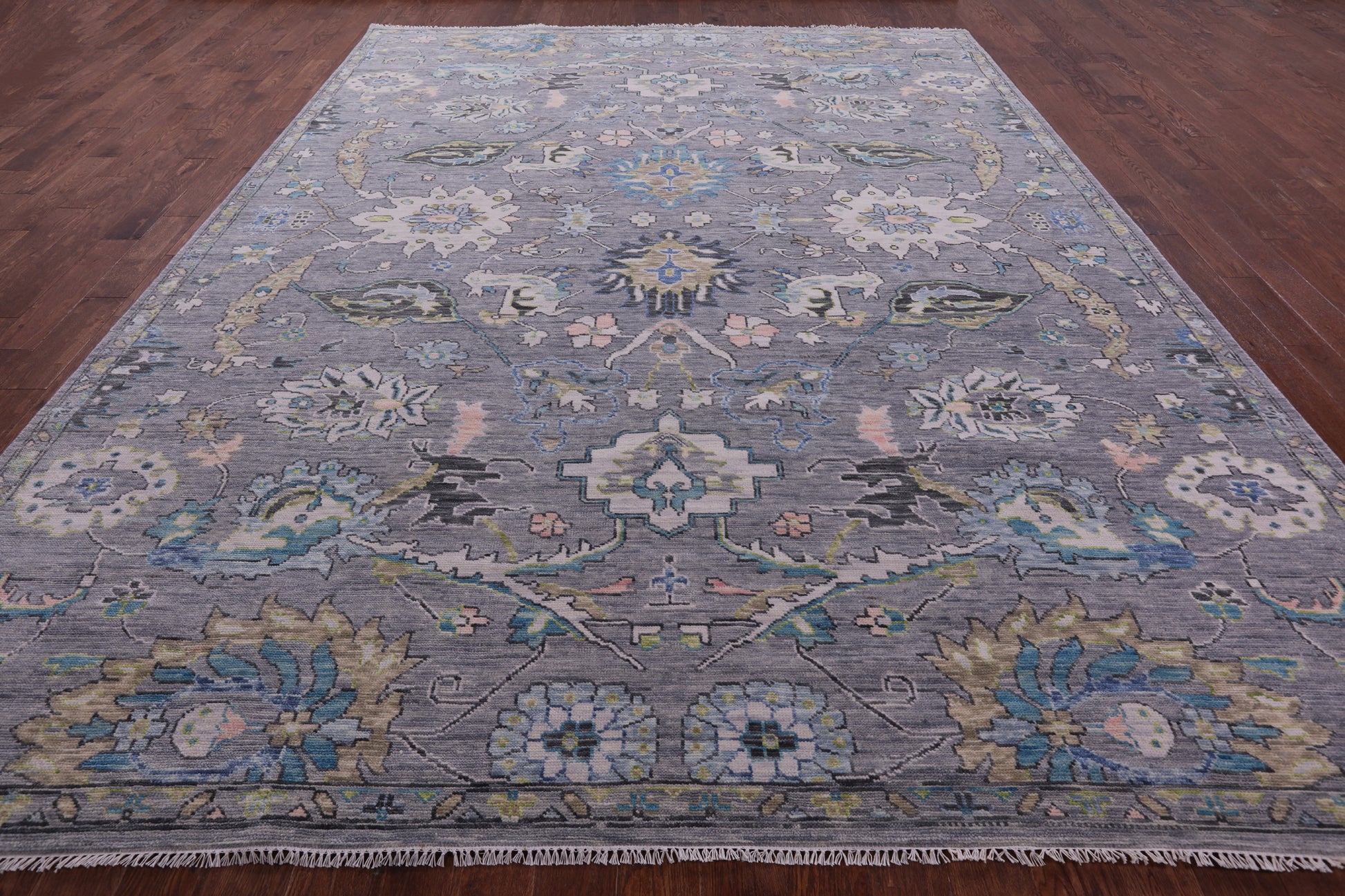 Grey Persian Tabriz Hand Knotted Wool Rug - 10' 4" X 13' 6" - Golden Nile