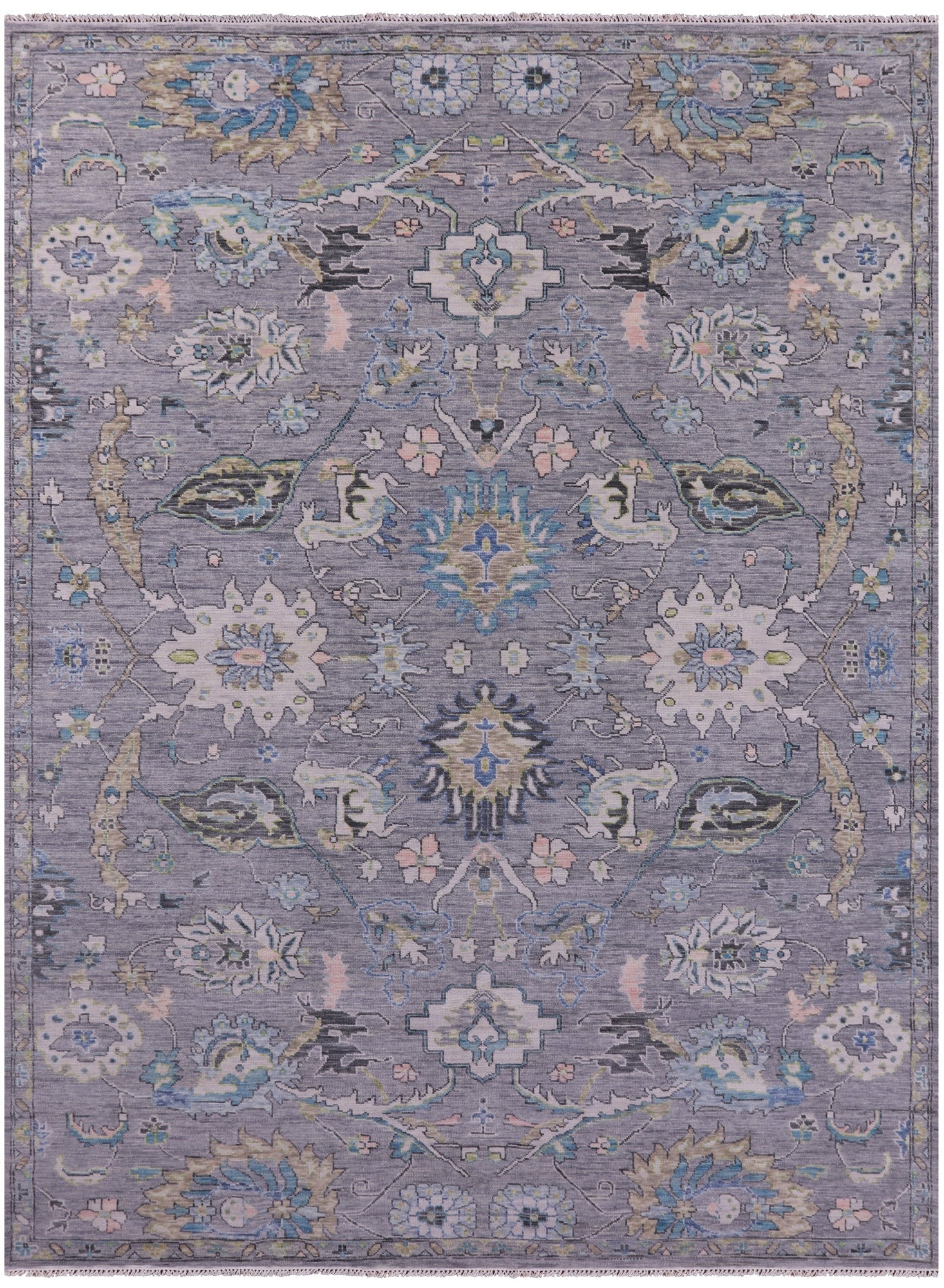 Grey Persian Tabriz Hand Knotted Wool Rug - 10' 4" X 13' 6" - Golden Nile