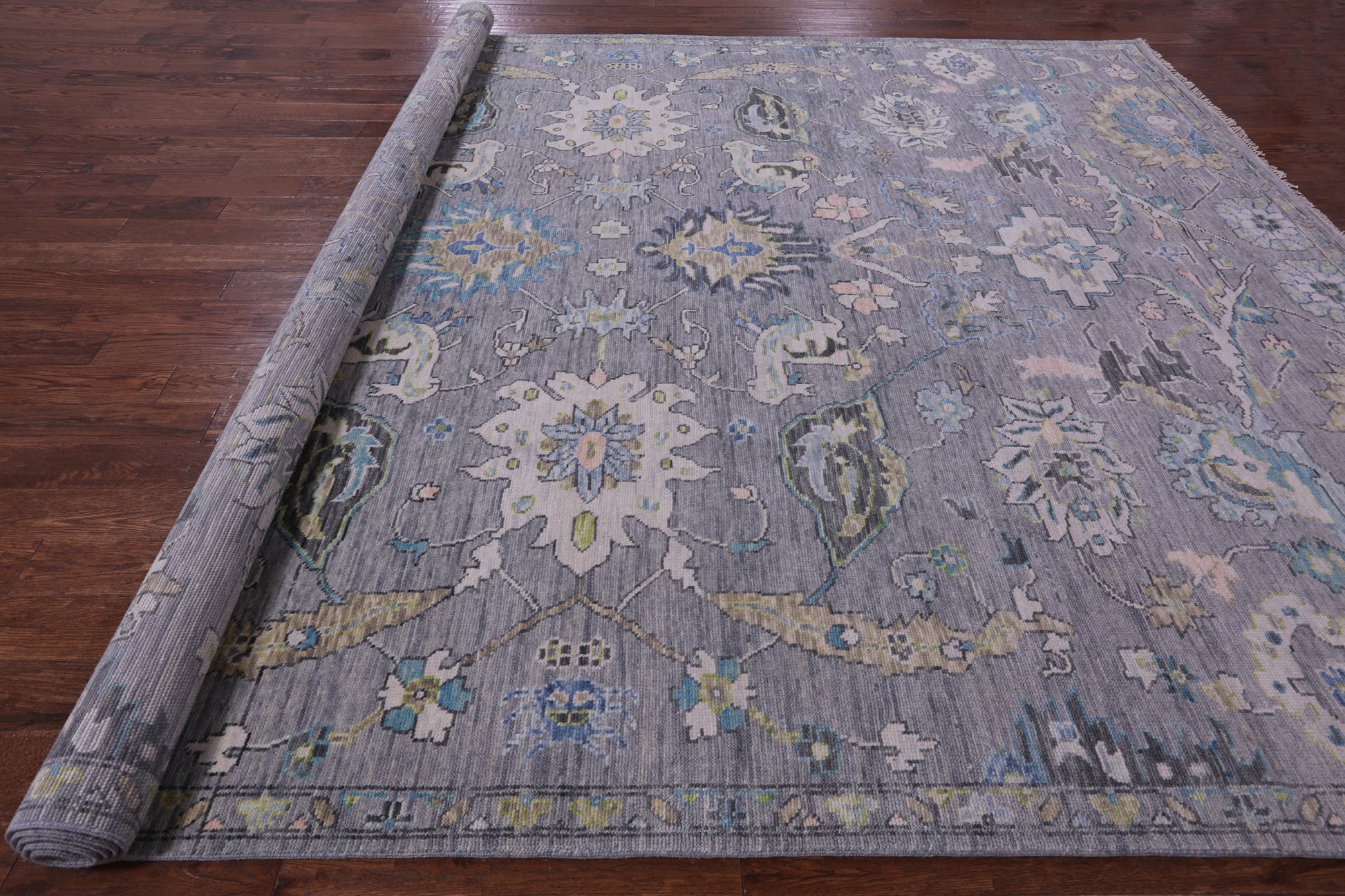 Grey Persian Tabriz Hand Knotted Wool Rug - 10' 4" X 13' 6" - Golden Nile