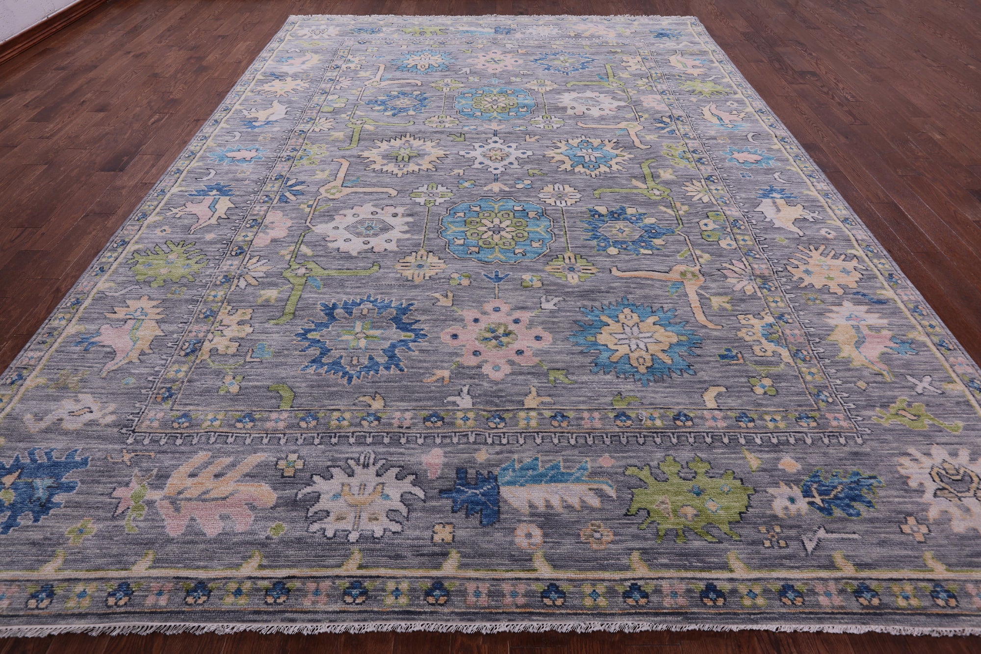 Grey Turkish Oushak Handmade Wool Rug - 10' 3" X 13' 9" - Golden Nile
